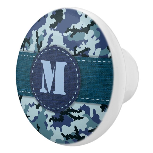 Navy camouflage ceramic knob (Right)