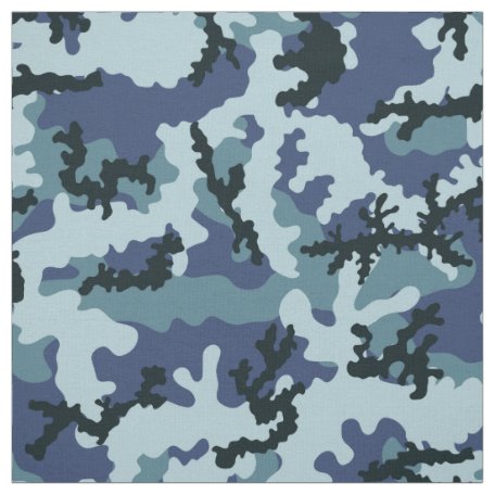 Blue Navy Camouflage Camo Military Fabric | Zazzle.com