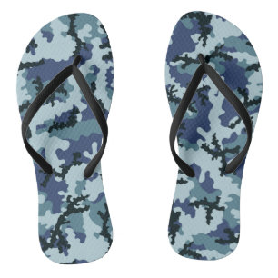 Navy camouflage flip flops