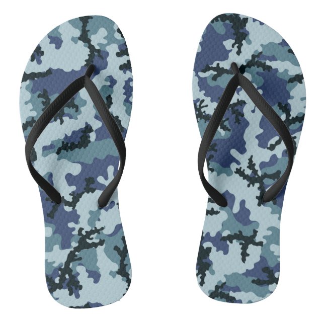 Navy camouflage flip flops (Footbed)