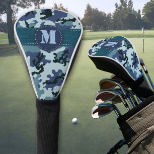 Navy camouflage golf head cover