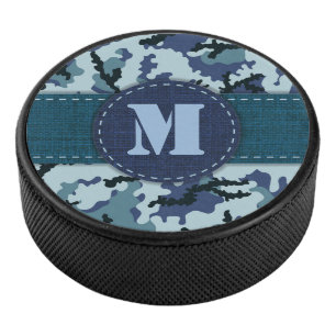 Navy camouflage hockey puck