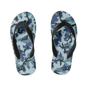 Navy camouflage kid's flip flops