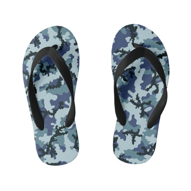 Navy camouflage kid's flip flops (Footbed)