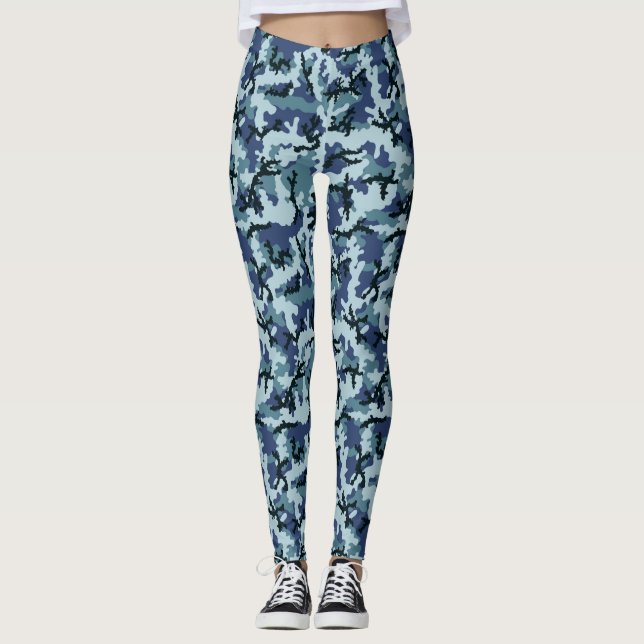 Navy camouflage leggings (Front)