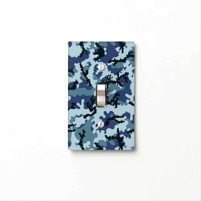 Navy camouflage light switch cover (In Situ)
