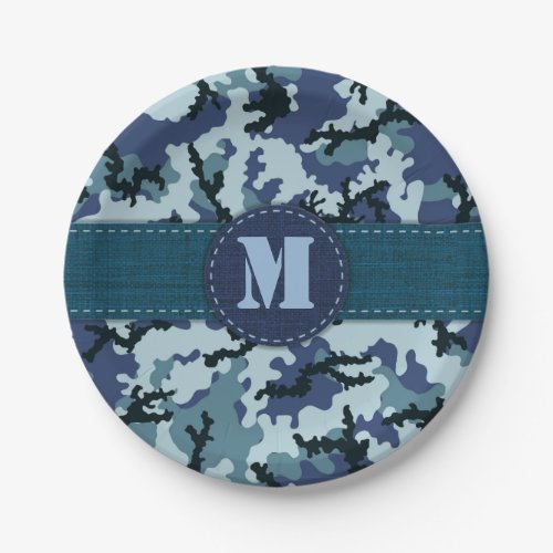 Navy camouflage paper plates