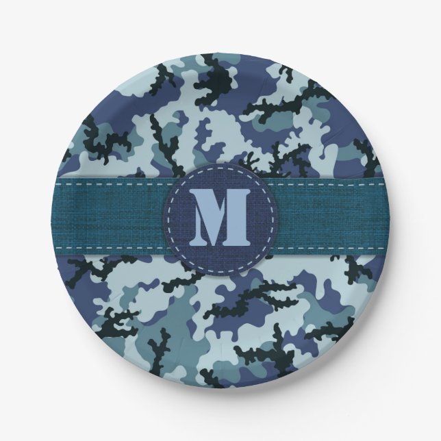 Navy camouflage paper plates (Front)