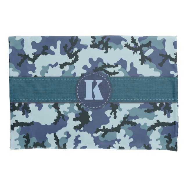 Navy camouflage pillow case (Front)