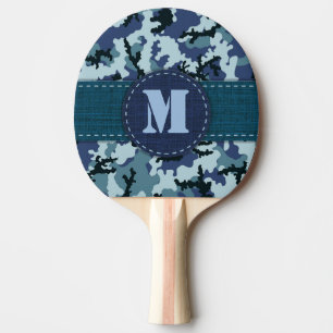 Navy camouflage ping pong paddle