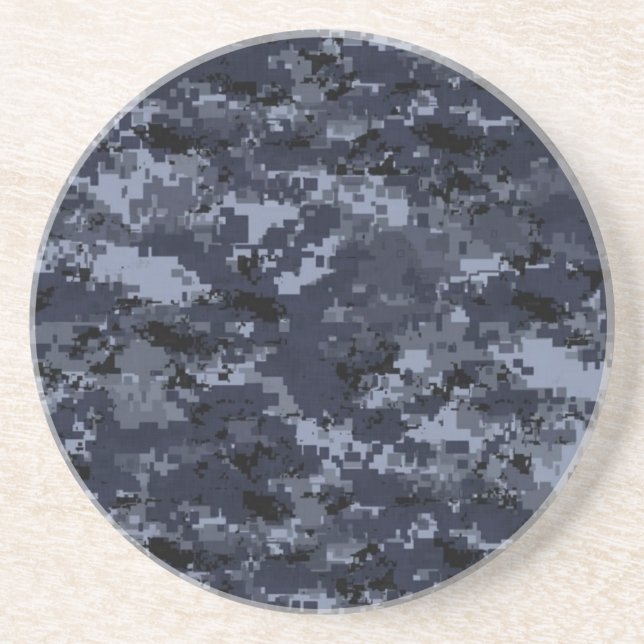 Navy Camouflage Sandstone Coaster (Front)