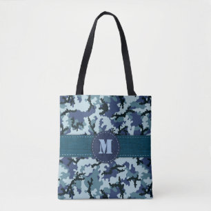 Navy camouflage tote bag