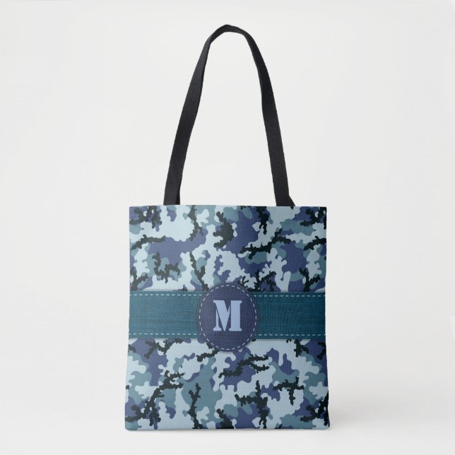 Navy camouflage tote bag (Front)