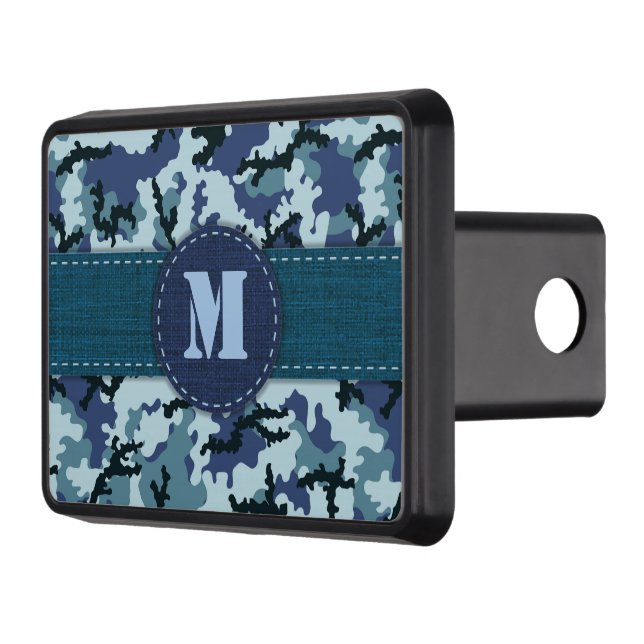 Navy camouflage trailer hitch cover (Left)