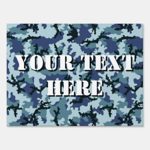 Navy camouflage yard sign