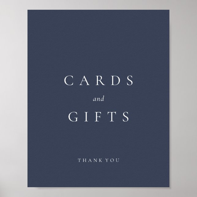 Navy Cards and Gifts Poster (Front)