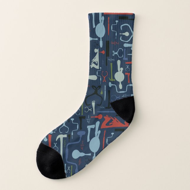 Navy Carpentry Tools Socks Woodworker Gift (Left Outside)