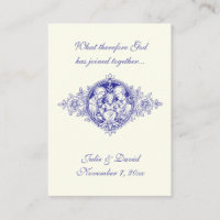 Navy Catholic Wedding Favor Holy Family Prayer