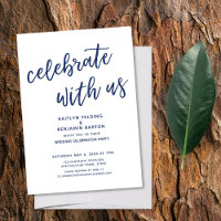 Navy Celebrate with Us Casual Modern Wedding Party