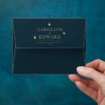Navy Celestial Gold Stars Moon Astronomy Wedding Envelope<br><div class="desc">Navy Celestial Gold Stars Moon Astronomy Wedding</div>