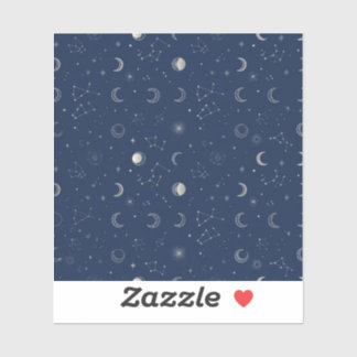 Navy Celestial Moon Stars Vinyl Sticker