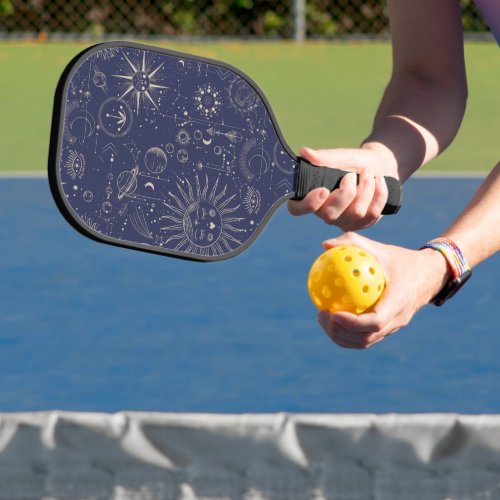 Navy Celestial Pattern   Pickleball Paddle