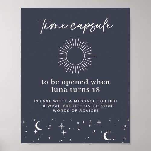 Navy Celestial Sun Time Capsule Poster