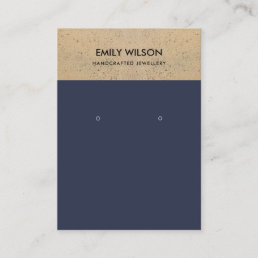 NAVY CERAMIC TERRACOTTA TEXTURE EARRING DISPLAY BUSINESS CARD
