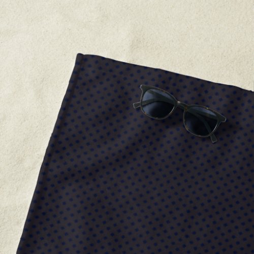 Navy  Charcoal Diamond Polka Dots Elegant Pattern Beach Towel