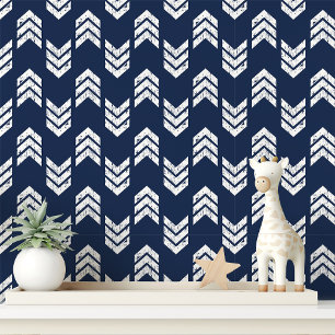 Navy Chevron Arrow Wallpaper