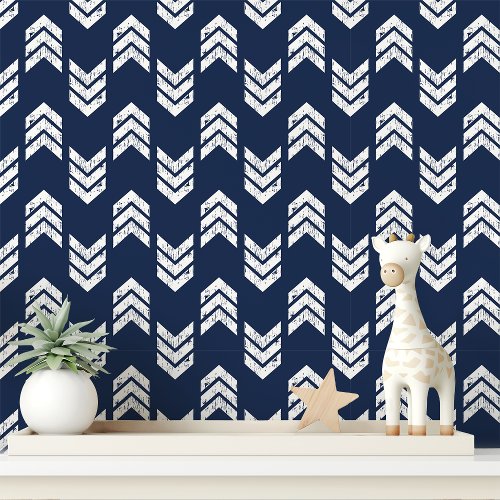 Navy Chevron Arrow Wallpaper