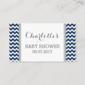 Navy Chevron Baby Shower Book Request Card (Back)