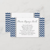 Navy Chevron Baby Shower Book Request Card (Front/Back)