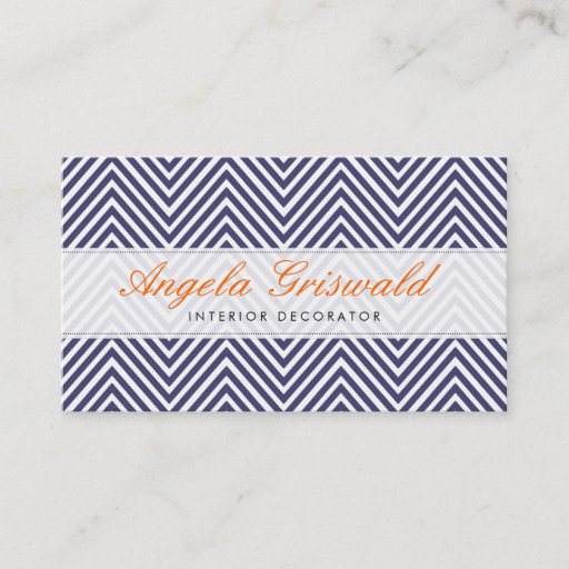 Customizable Navy Chevron Business Cards