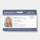 Navy Chevron Homeschool Educator ID Badge
