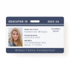 Navy Chevron Homeschool Educator ID Badge