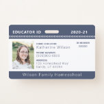 Navy Chevron Homeschool Educator ID Badge<br><div class="desc">Keep your homeschool ID close for all of your outings and discounts with this customizable ID badge. See coordinating Navy Chevron Homeschool Student ID Badge.</div>