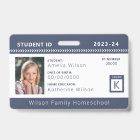 Navy Chevron Homeschool Student ID Badge