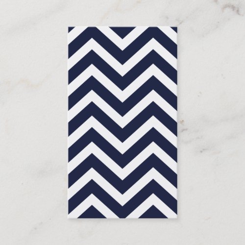 Navy Chevron Striped Simple Plain Business Card
