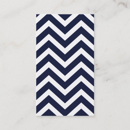 Customizable Navy Chevron Striped Simple Plain Business Card