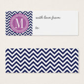 Navy Chevron Zigzag Personalized Monogram (Front & Back)