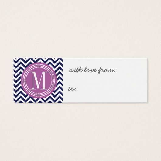 Navy Chevron Zigzag Personalized Monogram (Front)