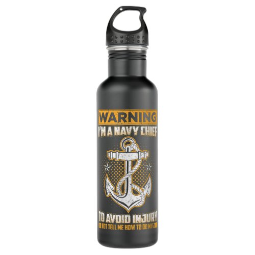 Navy Chief Petty Officer Funny Military Veteran T  Stainless Steel Water Bottle