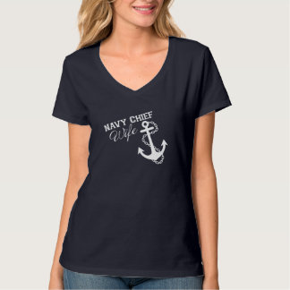 Navy Chief Wife - Navy with White lettering T-Shirt