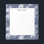Navy Chinoiserie Floral Personalized Notepad<br><div class="desc">PreppyPrint.com - Add your personalized touch! Transfer this design onto the products of your choice too! Please visit my designer store,  PreppyPrint.com,  for coordinating items.</div>