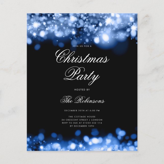 Navy Christmas Lights Invite Program & Menu Flyer (Front)