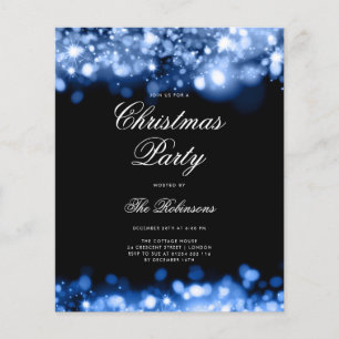 Navy Christmas Lights Invite Program & Menu Flyer
