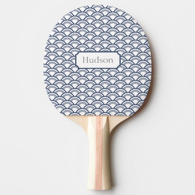 Navy Circle Custom Ping Pong Paddle (Front)