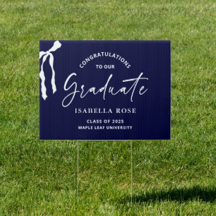 Navy class of 2025 Graduation Party Yard Outdoor Sign