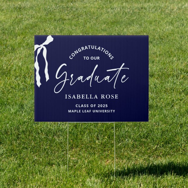 Navy class of 2025 Graduation Party Yard Outdoor Sign (Insitu)